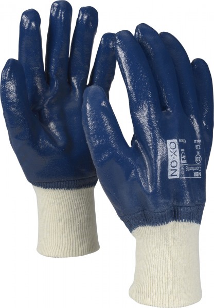 OX-ON NBR Comfort 8303 (Azur) protective gloves with nitrile coating