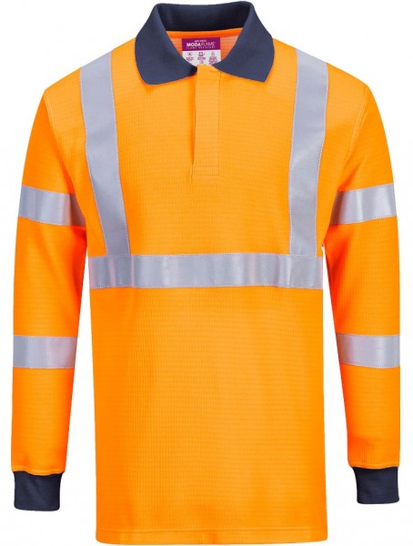 Portwest FR76 Flame retardant antistatic polo shirt, RIS bright orange