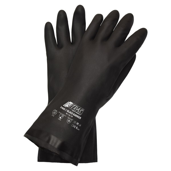 Nitras 3460 Black Barrier Chloroprene Chemical Protective Gloves