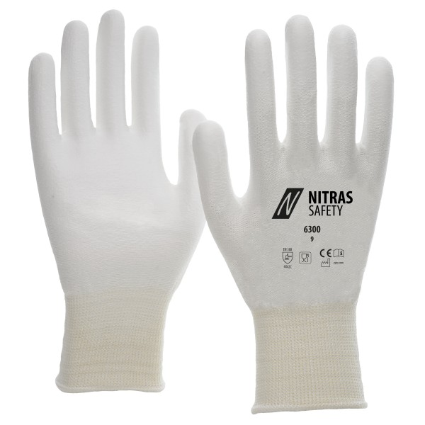 Nitras 6300 PU cut protection gloves partially coated level C