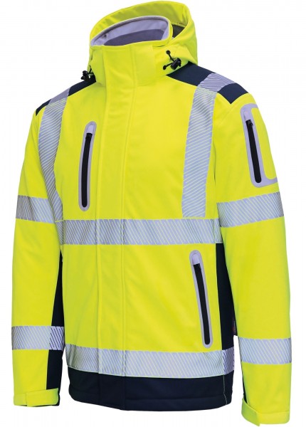 Vizwell VW177DY Winter softshell jacket 3 in 1 fluorescent yellow-navy