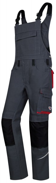 BP 1804-720 Comfort bib and brace trousers with reflective elements and Comfort Plus knee pad pockets