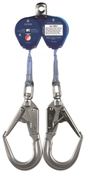 M.A.S 51499 TWIN retractable type fall arrester 2.0 m tape extension