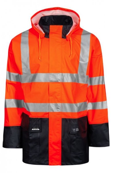 Lyngsøe LR37 high visibility rain jacket PU