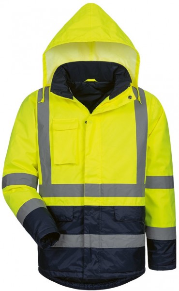 Safestyle 2355 HARRY high visibility parka fluorescent yellow- navy