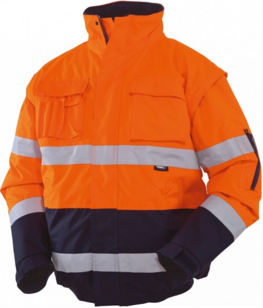 Vizwell VWJK60B warning protection pilot jacket 2 in 1 light orange/navy