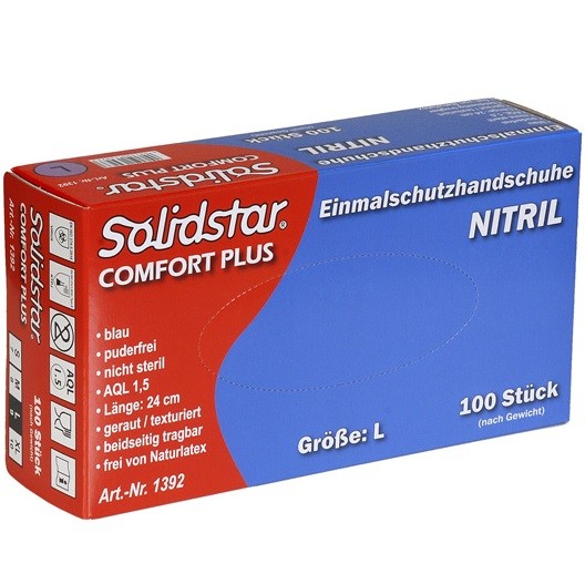 Solidstar Comfort Plus 1392 Nitrile disposable gloves non-powdered
