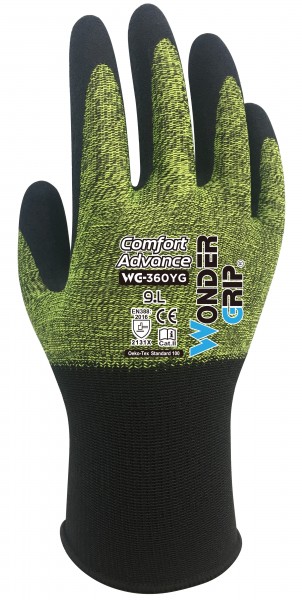 Wonder Grip WG-360YG Comfort Advance latex gloves