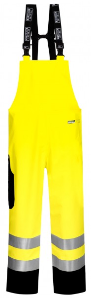 Lyngsøe FR-LR6029 flame-retardant high-visibility dungarees in heavy PU quality