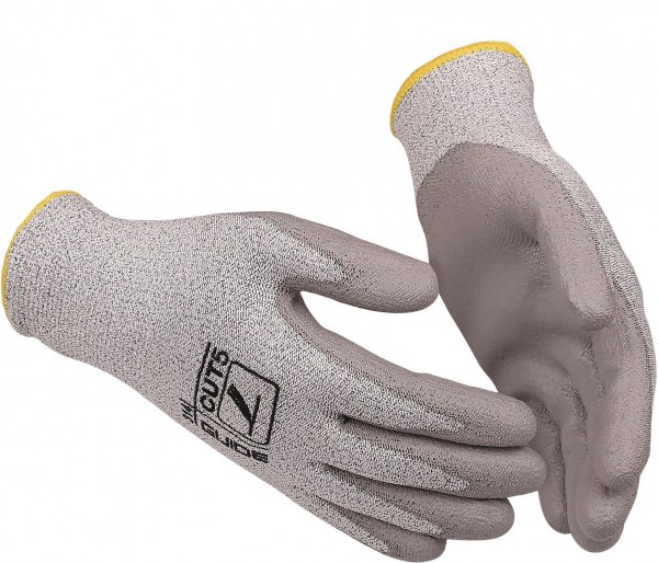 Guide 300 cut protection gloves with PU coating grey