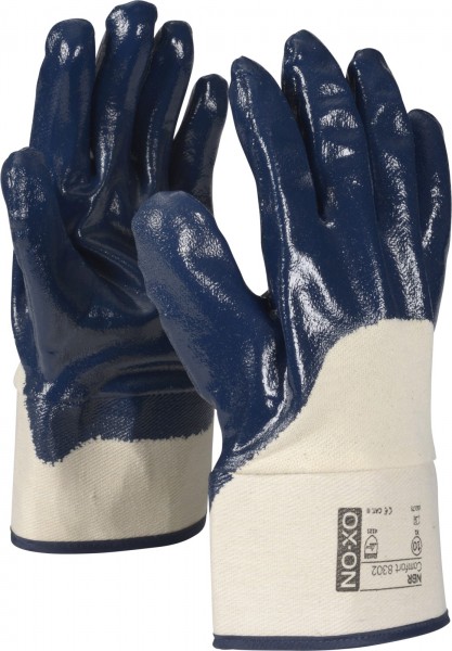 OX-ON NBR Comfort 8302 (Azur) protective gloves with nitrile coating