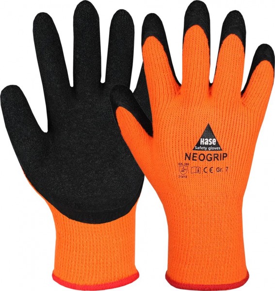Hase 402600 NEOGRIP-ORANGE Acryl-protective gloves with latex coating