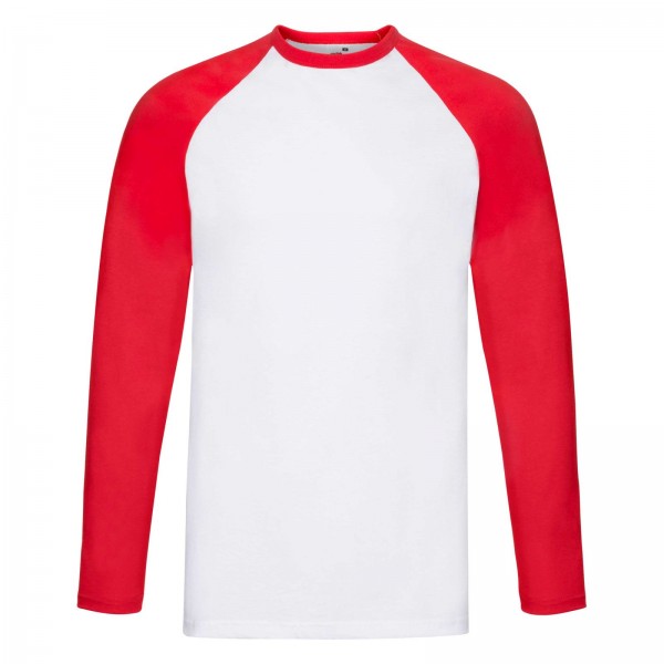 Fruit of The Loom Valueweight Long Sleeve Baseball T in 4 Colours