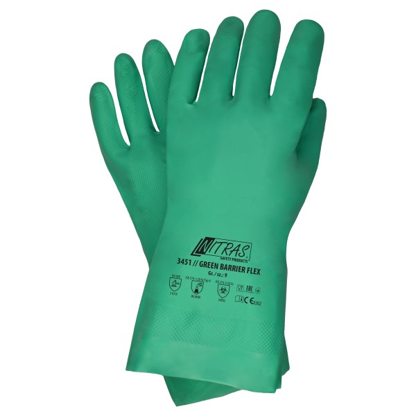 NITRAS 3451 Green Barrier Flex chemical protective gloves