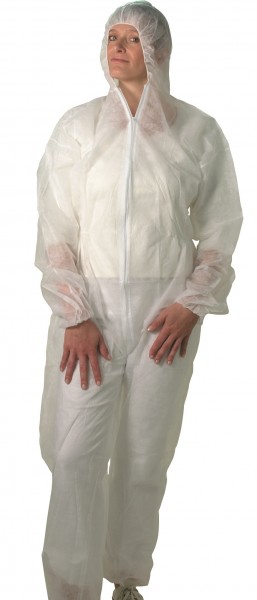 Unigloves PP-Overall white with hood and zip 5117, 5127, 5137, 5147