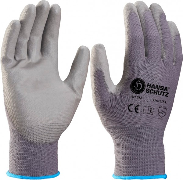 HansaTec 882 Nylon protective gloves with PU coating