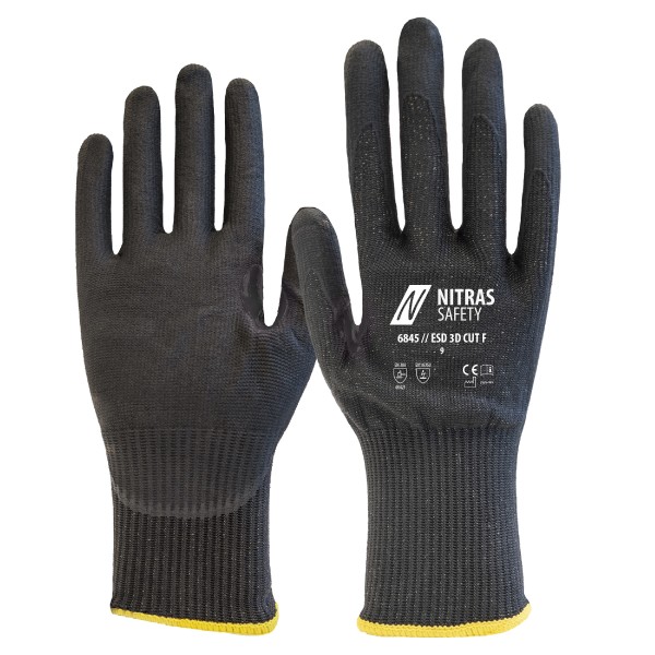 Nitras 6845 ESD 3D Cut F cut protection gloves