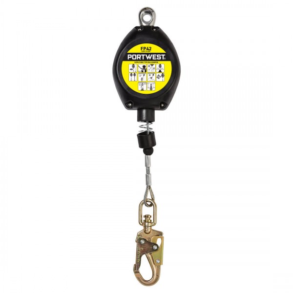 Portwest FP42 - Fall arrester with steel cable 6 m Black