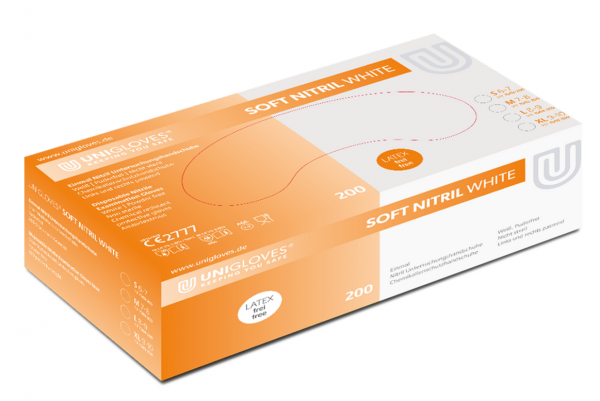 Unigloves Soft Nitrile 200 White Disposable Nitrile Gloves Powder Free White