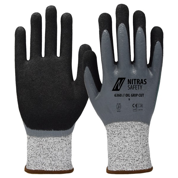 Nitras 6360 Oil Grip Cut Cut resistant gloves with nitrile coating