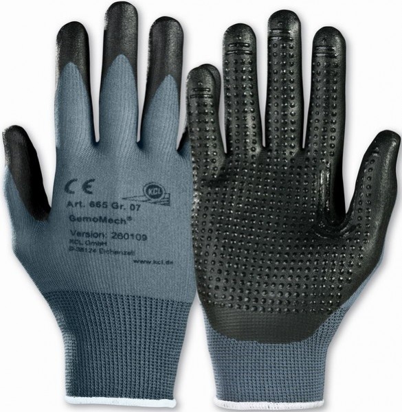 KCL GemoMech 665+ protective gloves with nitrile coating and studs