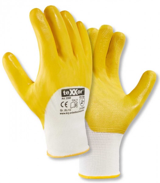 texxor 2358 Polyester knitted gloves with nitrile coating