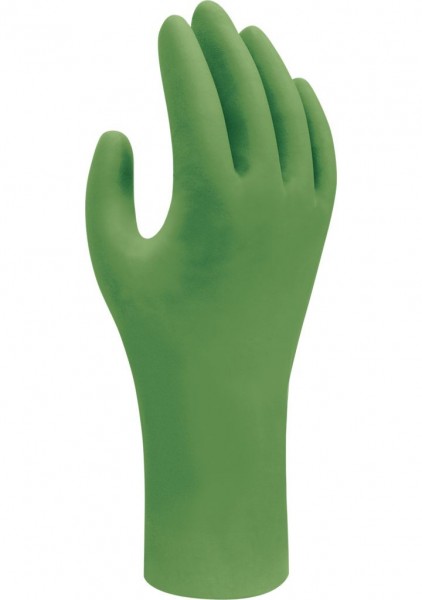 Showa 6110PF disposable gloves with nitrile coating green
