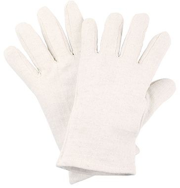 Nitras 5001 Cotton jersey gloves half bleached with layer in men's size