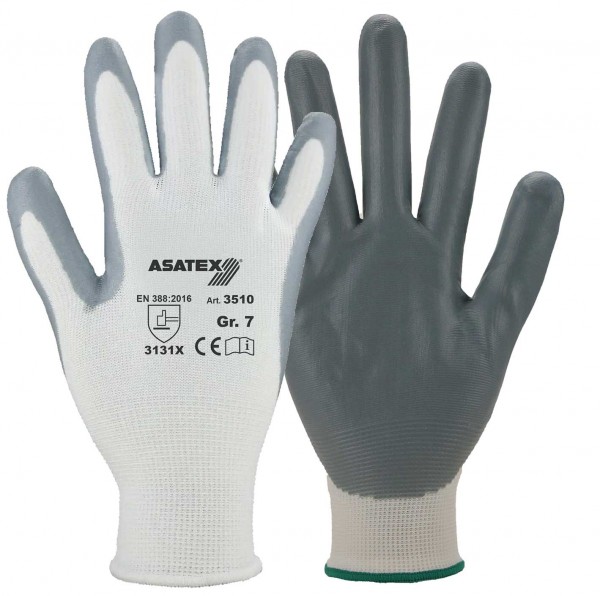 Asatex 3510 Nitrile protective gloves partially coated