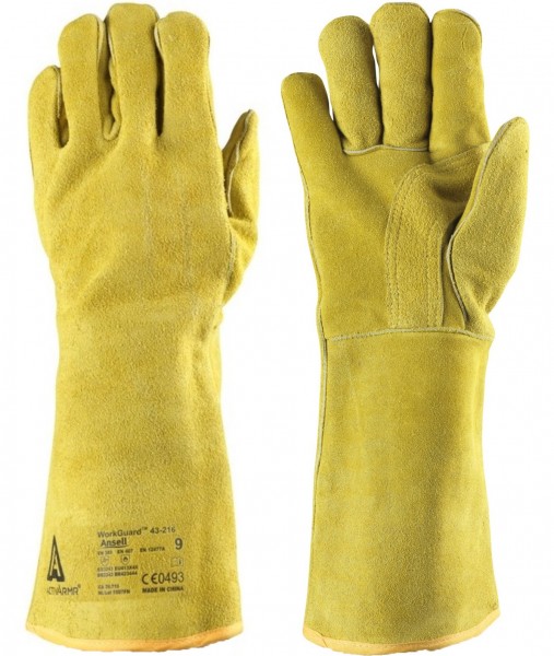 Ansell ActivArmr 43-216 Cowhide Split Leather Level B Protective Gloves