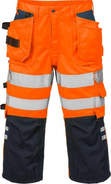 Fristads 100976 High Vis 3/4 workman pants 2027 PLU with high-visibility protection