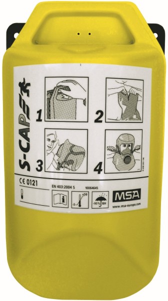 MSA Auer fire escape hood S-CAP in wall box 10064645