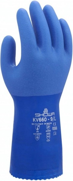 SHOWA KV660 PVC chemical cut protection gloves level B