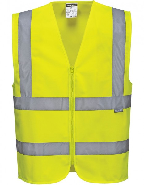 Portwest C375 high visibility vest with zipper