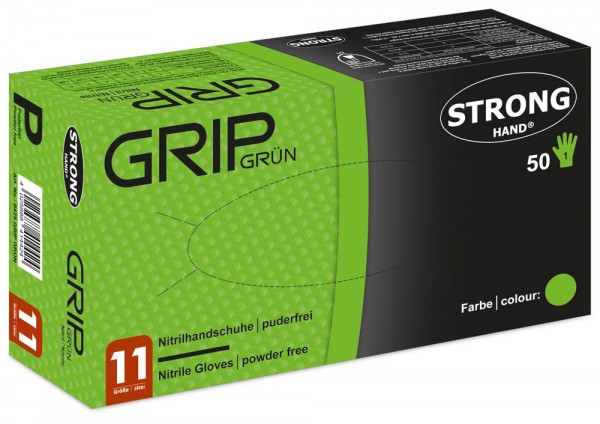 Stronghand 0425 Grip green nitrile disposable gloves unpowdered
