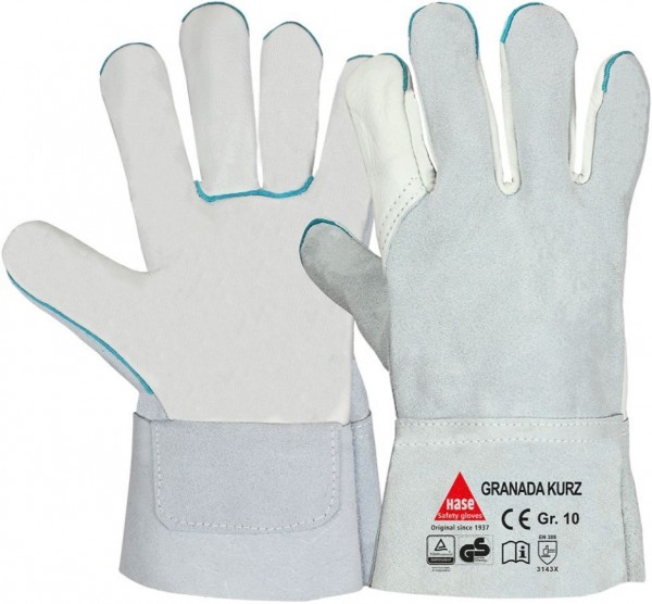 Hase 100328 GRANADA-SHORT Welding gloves made of cowhide leather