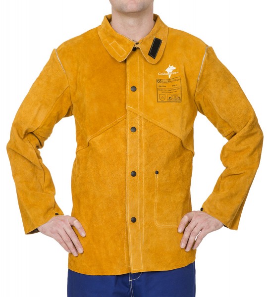 Weldas Golden Brown 44-2530 Cow Split Leather Welding Protection Jacket