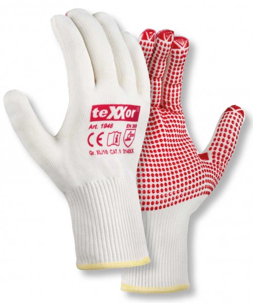 texxor 1946 fine knitted gloves cotton/nylon