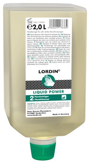 Greven Hand washing paste Lordin liquid Power 2 Liter Vario bottle