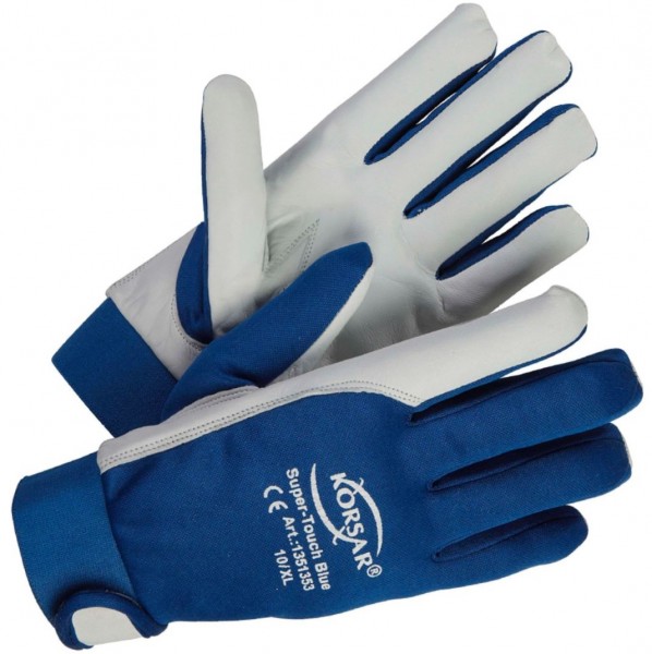 Corsair Super-Touch Blue kid leather gloves