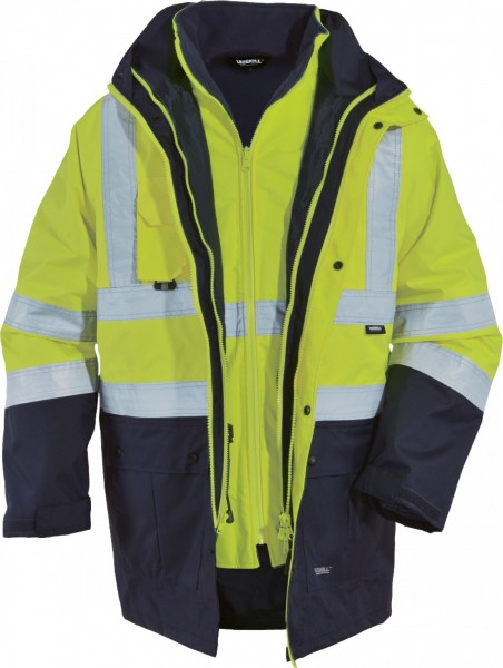Vizwell VWJK44Y warning parka 5 in 1 bright yellow-navy