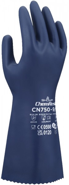 SHOWA CN750 nitrile chemical protective gloves
