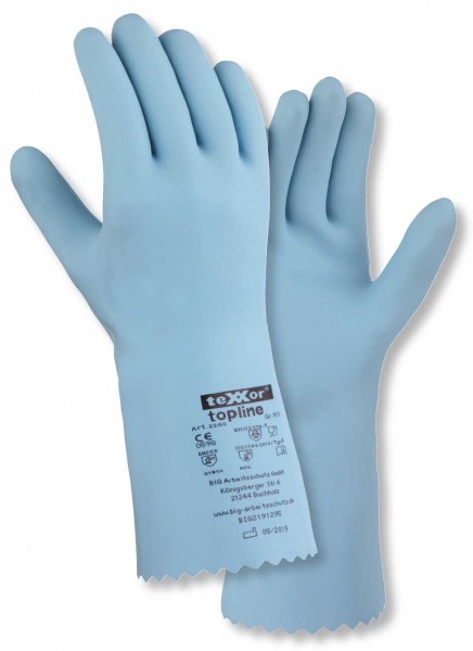 texxor topline 2240 Chemical protection gloves natural latex