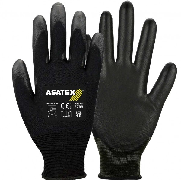 3709 Protective gloves with soft PU coating