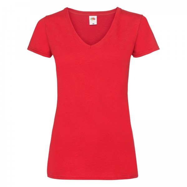 Fruit of The Loom Valueweight V-Neck T Ladys-Fit in 10 Colours