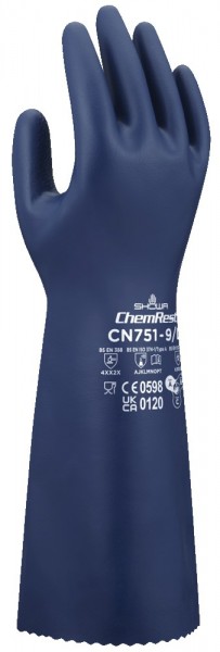 SHOWA CN751 nitrile chemical protective gloves with long cuff