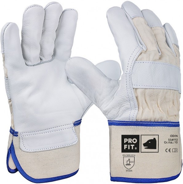 Pro-Fit 554113 ODIN cowhide full leather gloves natural premium quality