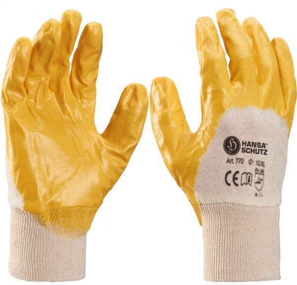 HansaTec 770 Nitrile protective gloves with knitted cuff