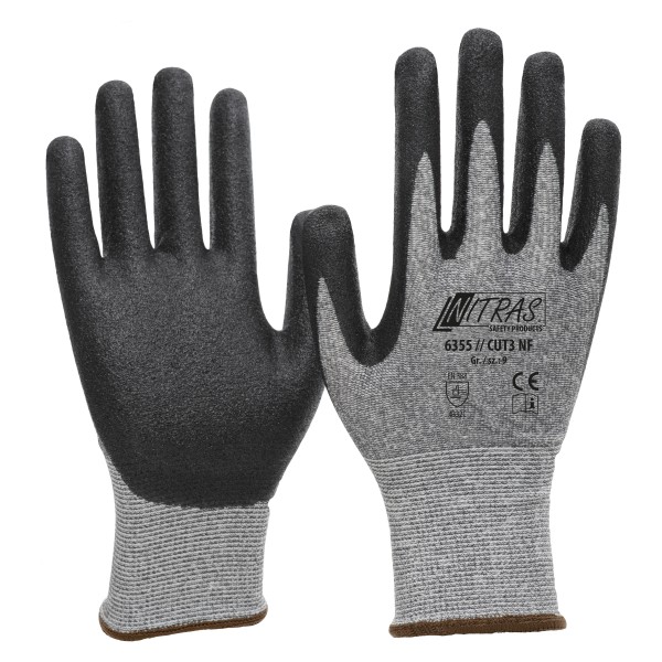 Nitras 6355 Cut3 NF nitrile foam cut protection gloves level C
