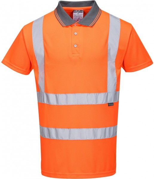 Portwest RT22 Short sleeve warning polo shirt RIS orange UV50+ radiation protection